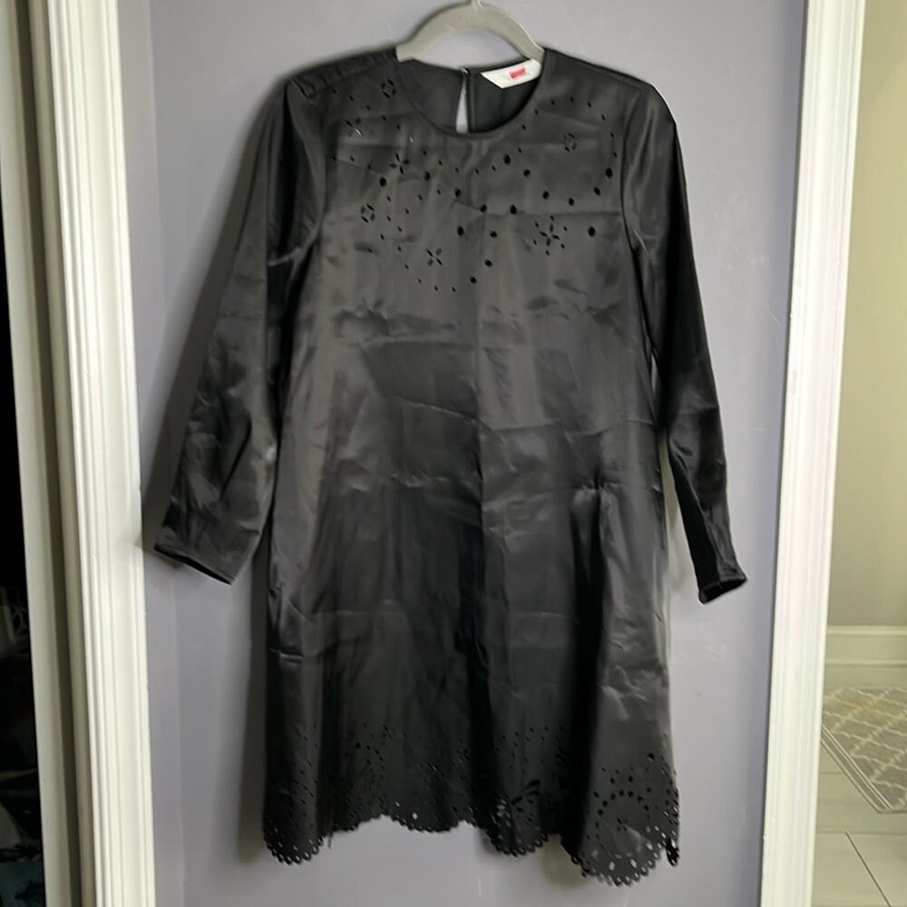Paris Atelier & Other Stories Black Long Sleeve Dress Laser Cut Detail 4 - Picture 2 of 10